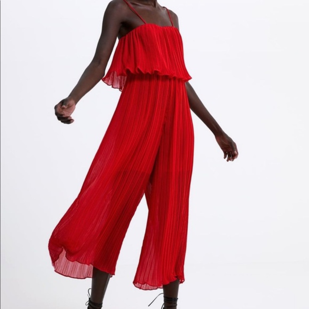 Zara red jumpsuit